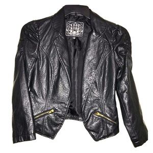 Black faux leather jacket/blazer
